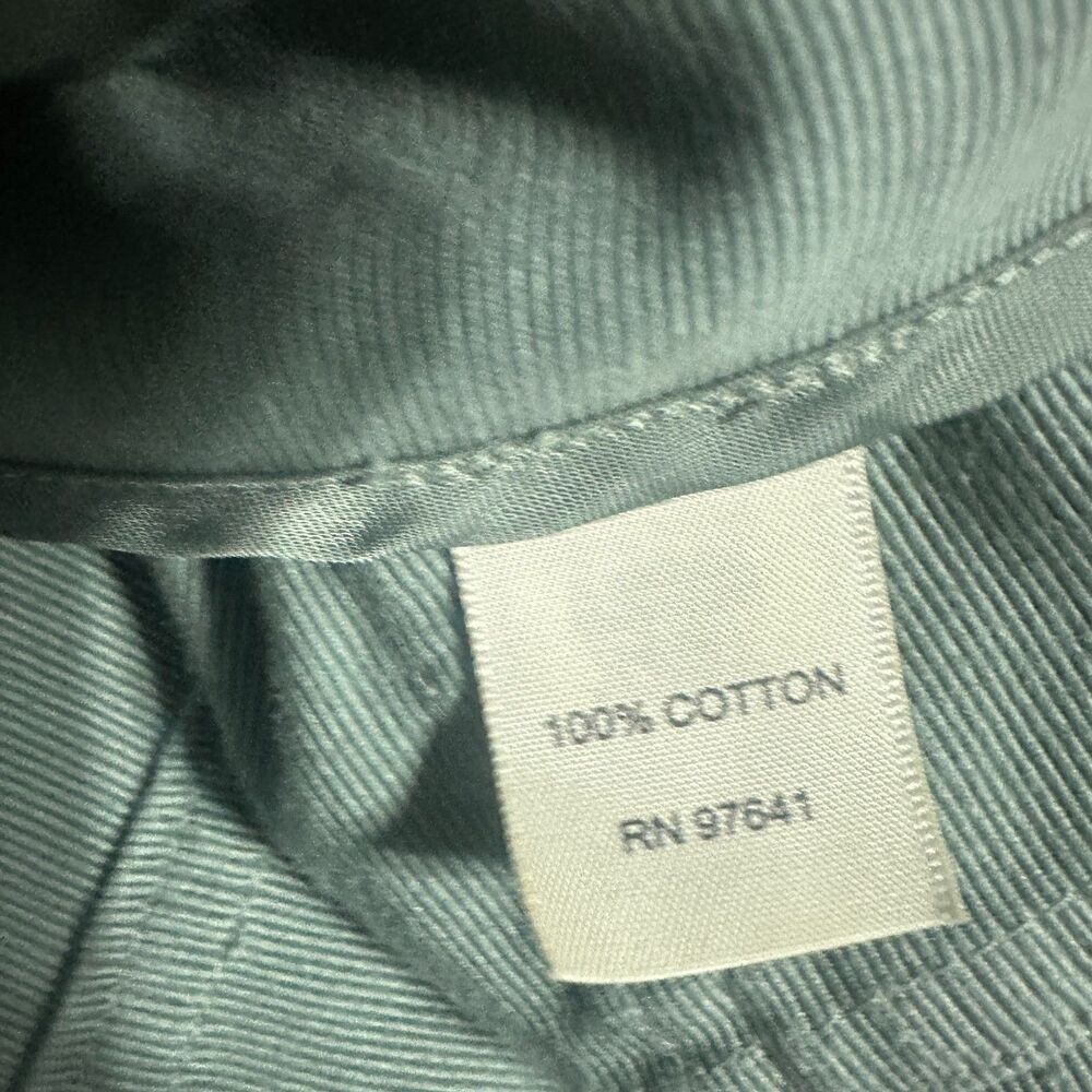 J. Jill Soft Denim Button Down Jacket Medium Petite Sage Green Cotton - Picture 2 of 4